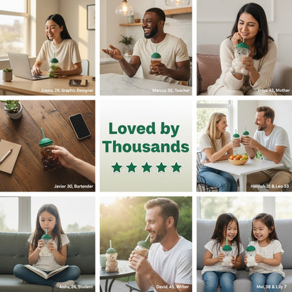 Glass Teddy Bear Cup