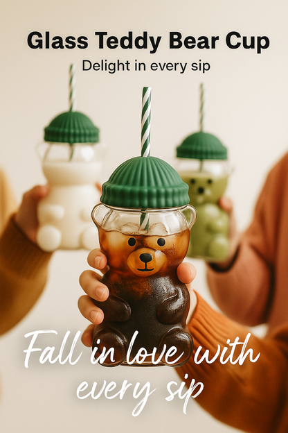 Glass Teddy Bear Cup
