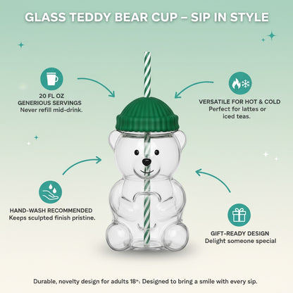 Glass Teddy Bear Cup